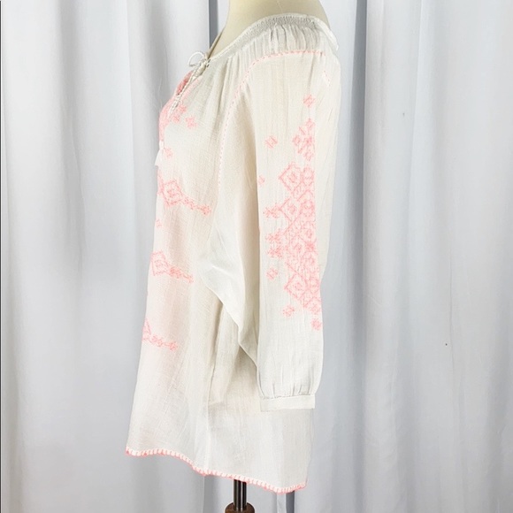 Anthropologie Maeve Neon-Stitched Peasant Blouse - Picture 5 of 8
